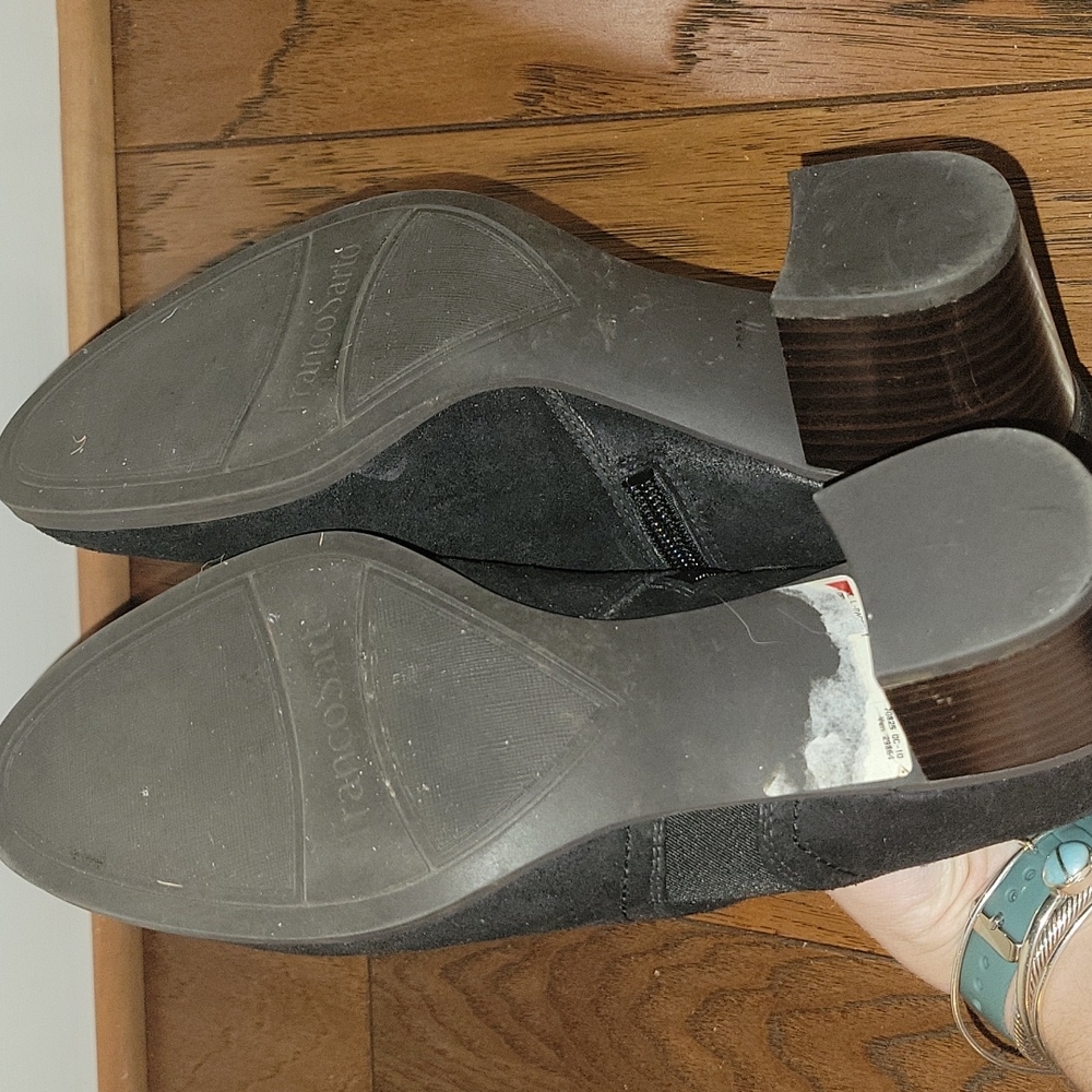 Franco Sarto black heeled ankle booties 9 - Picture 5 of 7